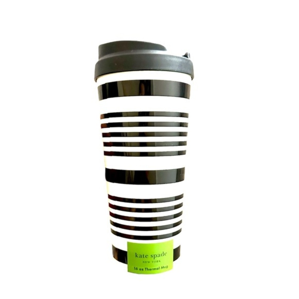Kate Spade Insulated Thermal Mug, Black Stripe